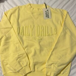 Daily Drills Yellow Crewneck NWT